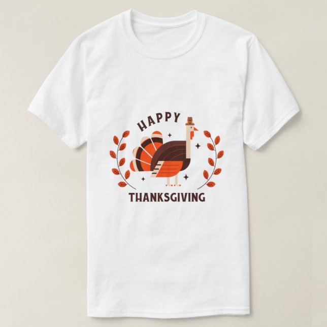 Camiseta Primer Día de Acción de Gracias - Feliz Día de Gra (Diseño del anverso)