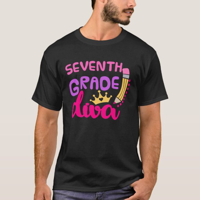 Camiseta Primer día de clase Diva ropa de Chica escolar (Anverso)