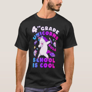 Camiseta Primer día de clases, cuarto grado Chica, Unicorni