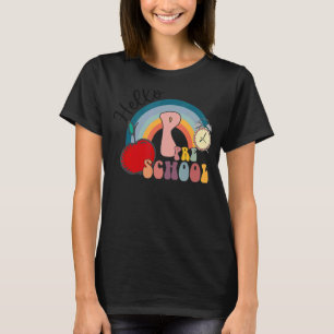 Camiseta Primer día de clases Hola Preescolar Arcoiris De V