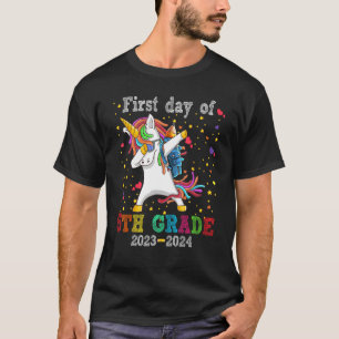 Camiseta Primer Día De Colegio Unicornio Lindo 5to Grado De