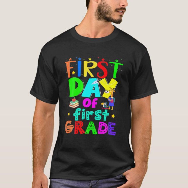 Camiseta Primer Día De Enseñanza De Primer Grado (Anverso)