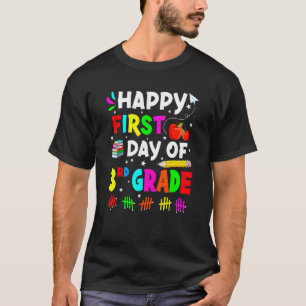 Camiseta Primer Día De Escuela 3º Grado Para Muchacho Chica