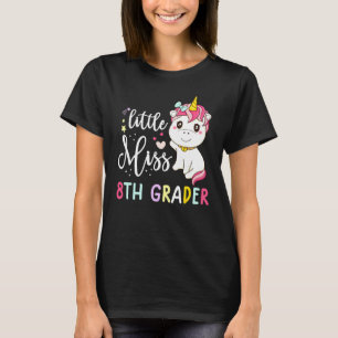 Camiseta primer día de escuela para chicas Pequeña Miss 8°