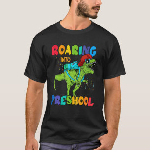 Camiseta Primer día de escuela rugiendo preescolar de dinos