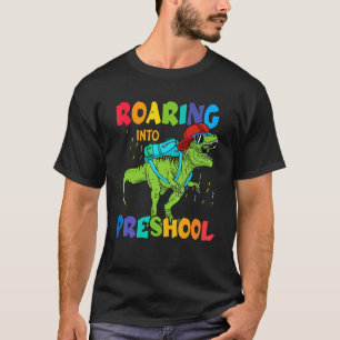 Camiseta Primer día de escuela rugiendo preescolar de dinos