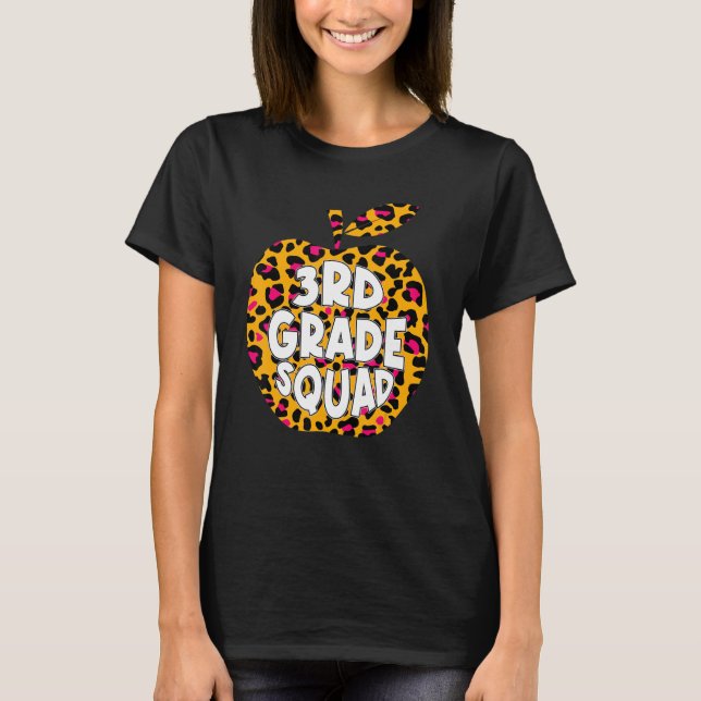 Camiseta Primer día de escuela tercer grado Squad Leopard B (Anverso)