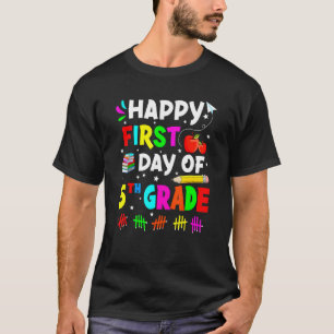 Camiseta Primer Día De La Escuela 5º Grado Para Muchacho Ch