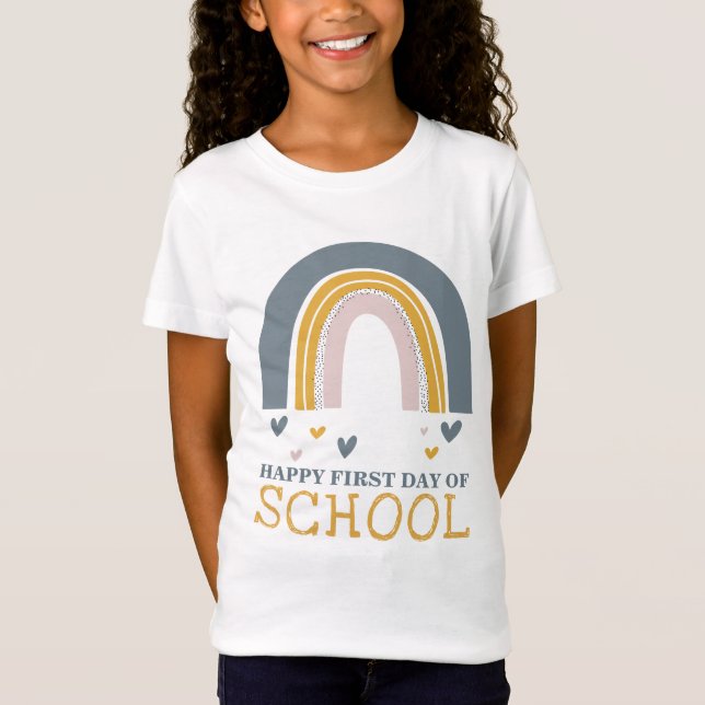 Camiseta Primer día de la escuela Arcoiris de vuelta al reg (Anverso)