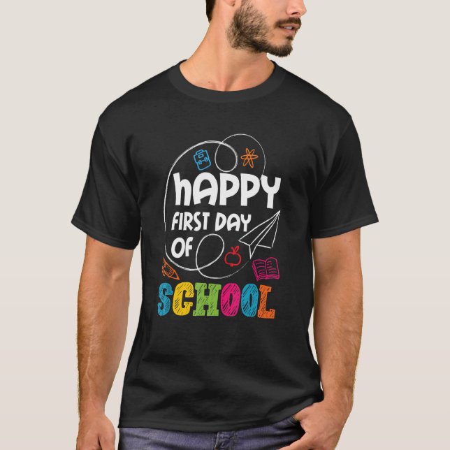 Camiseta Primer día de la escuela de docente estudiante de  (Anverso)