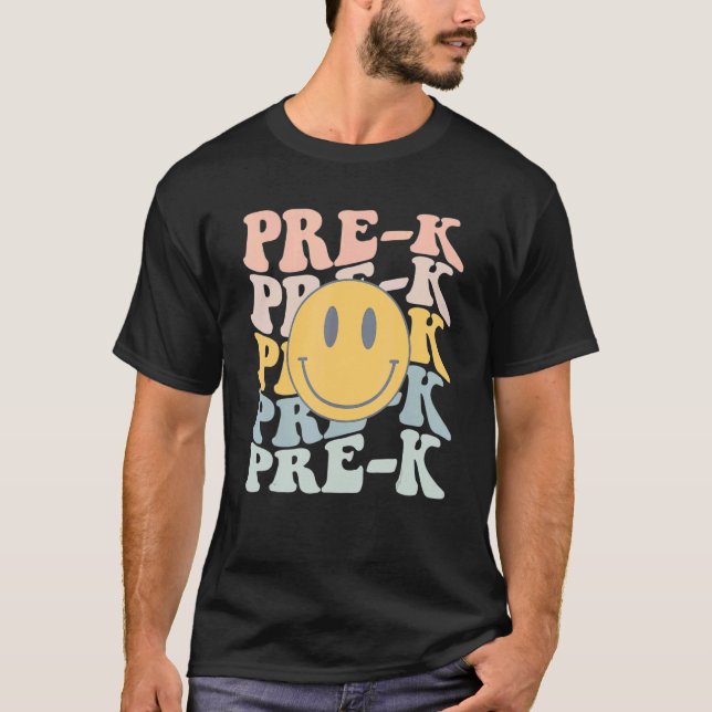 Camiseta Primer Día De La Escuela De Profesores Retro Pre-K (Anverso)