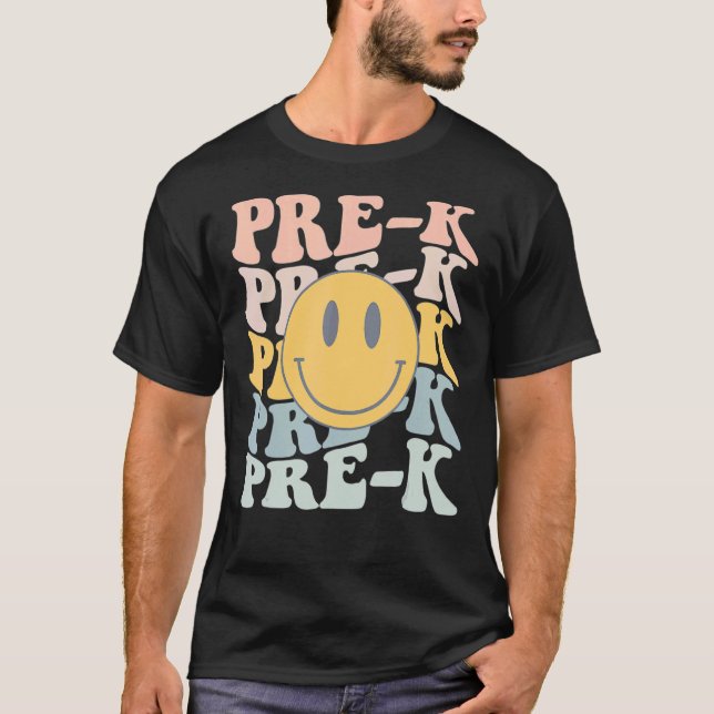 Camiseta Primer Día De La Escuela De Profesores Retro Pre-K (Anverso)