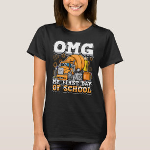 Camiseta Primer Día De La Escuela Omg Construcción De Mezcl