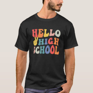 Camiseta Primer día de la escuela secundaria de retro Peace