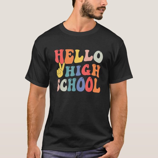 Camiseta Primer día de la escuela secundaria de retro Peace (Anverso)