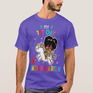 Camiseta Primer Día De Los Chicas De Unicornio En El Jardín