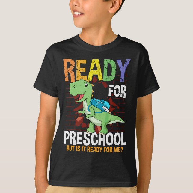 Camiseta Primer Día De Niño Pequeño Preparado Para Preescol (Anverso)