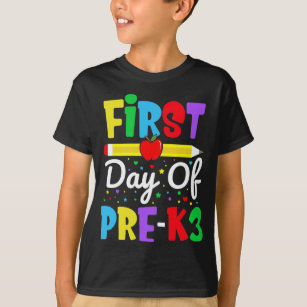 Camiseta Primer día de niños preescolares del arco iris del