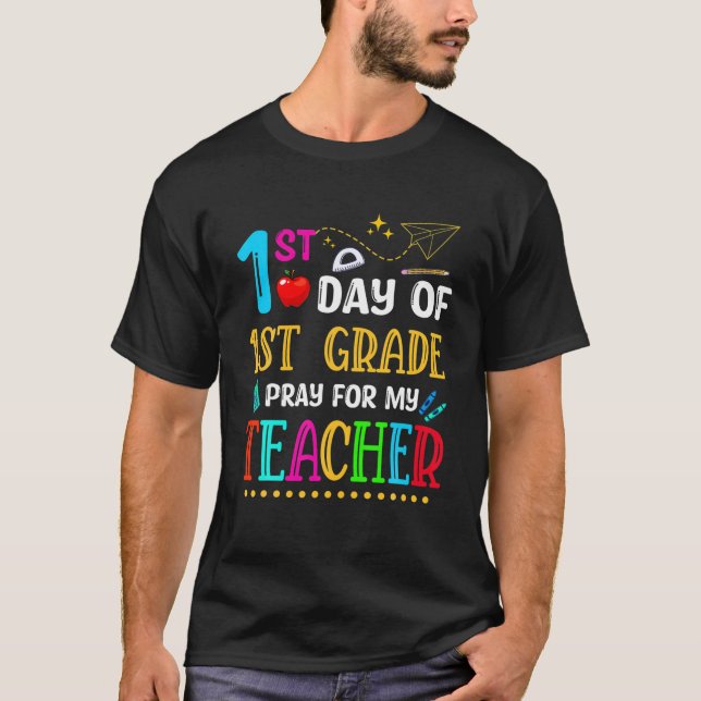 Camiseta Primer Día De Oración De 1er Grado Para Mi Profeso (Anverso)