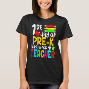 Camiseta Primer Día De Pray Previo Para Mi Maestra Atrás