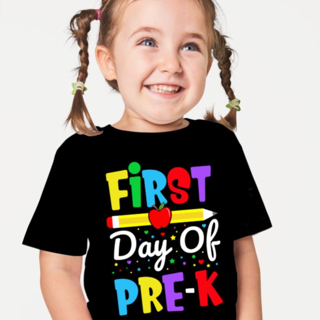 Camiseta Primer Día de Pre-K Arcoíris Preescolar Niños (Subido por el creador)