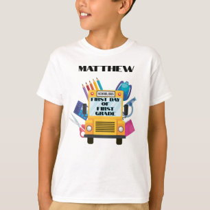 Camiseta Primer día de primer grado personalizado