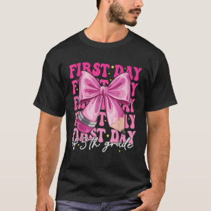 Camiseta Primer Día De Quinto Grado Chicas Coquette Bow De