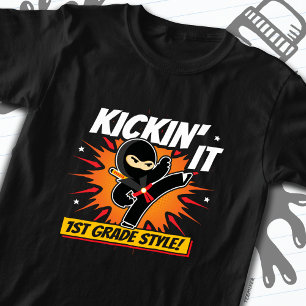 Camiseta Primer Día De Regreso A La Escuela De Ninja Kick D