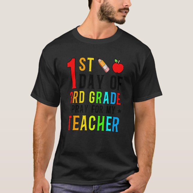 Camiseta Primer Día De Rezo De 3er Grado Para Mi Profesor D (Anverso)
