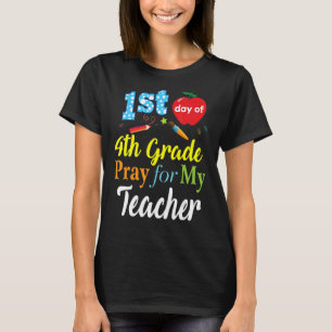 Camiseta Primer Día De Rezo De 4º Grado Para Mi Maestra Niñ