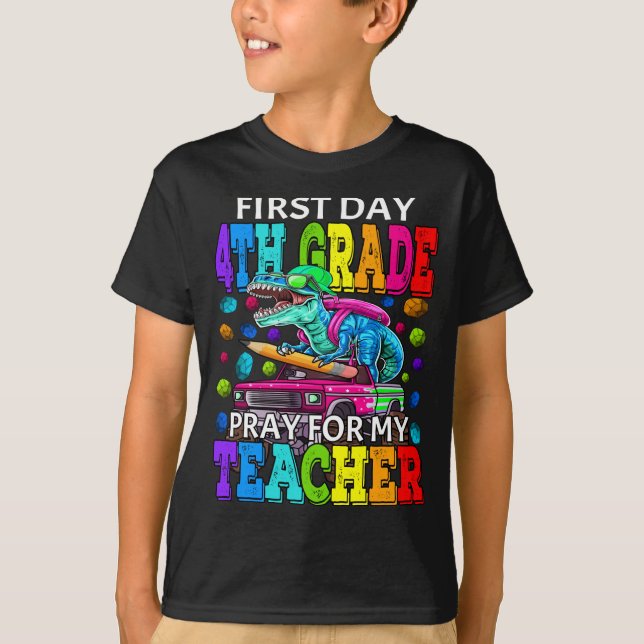 Camiseta Primer Día De Rezo De 4º Grado Para Mi Profesor (Anverso)