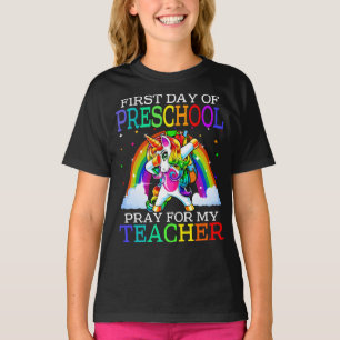 Camiseta Primer día de rezo preescolar para mi profesor