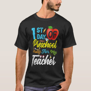 Camiseta Primer día de rezo preescolar para mi profesor