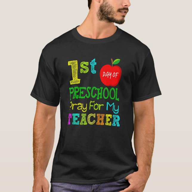 Camiseta Primer día de rezo preescolar para mi profesor (Anverso)