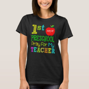 Camiseta Primer día de rezo preescolar para mi profesor