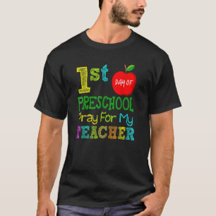 Camiseta Primer Día De Rezo Preescolar Para Mi Profesor De