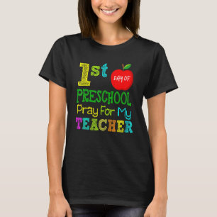 Camiseta Primer Día De Rezo Preescolar Para Mi Profesor De 