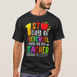 Camiseta Primer Día De Rezo Preescolar Para Mi Profesor De
