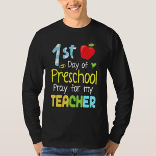 Camiseta Primer Día De Rezo Preescolar Para Mi Profesor Fel