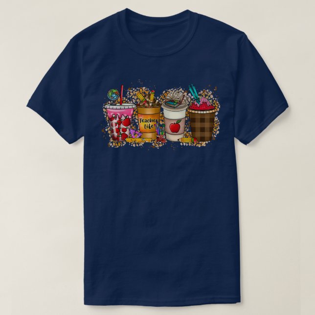 Camiseta Primer Día De Vuelta A La Escuela El Café La Vida  (Diseño del anverso)