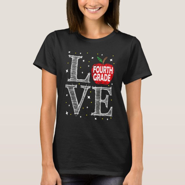 Camiseta Primer Día Del Amor Escolar Cuarto Grado De Vuelta (Anverso)