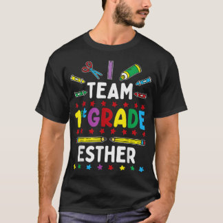 Camiseta Primer Día Del Equipo Escolar Primer Grado - Nombr