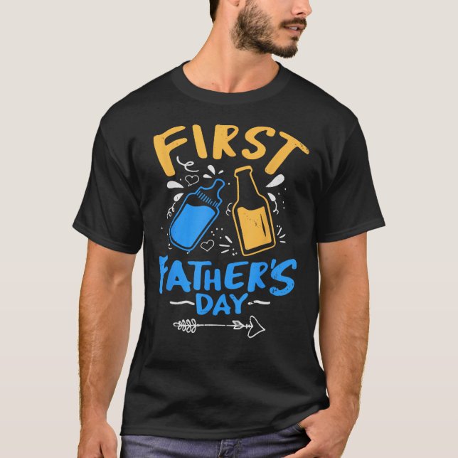 Camiseta Primer Día del Padre Cerveza Bebé Botella Papi 202 (Anverso)