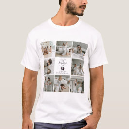 Camiseta Primer Día del Padre - Huellas de bebé y corazones