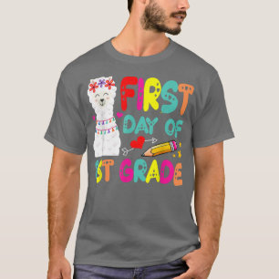Camiseta Primer día del profesor de primer grado Cute Llama