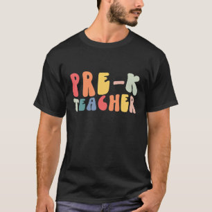 Camiseta Primer día del retro Groovy Pre K Teacher Life Stu