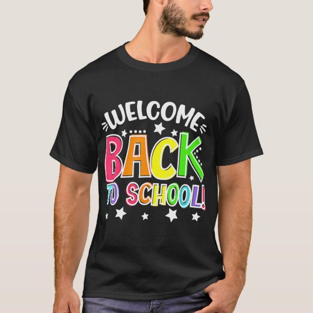 Camiseta Primer día divertido profesor de colegio bienvenid (Anverso)