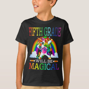 Camiseta Primer Día Escolar De Unicornio Mágico De Quinto G