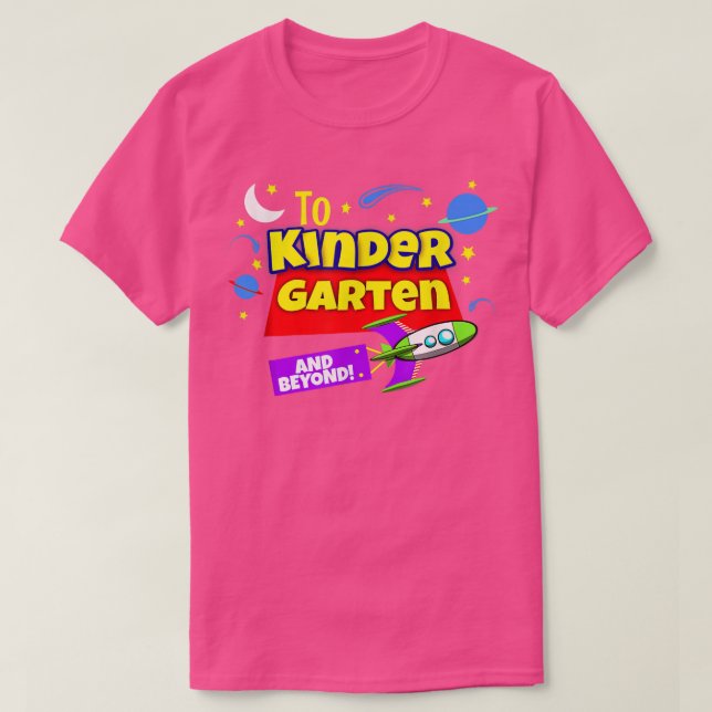 Camiseta primer día escolar niños al infinito y más allá de (Diseño del anverso)