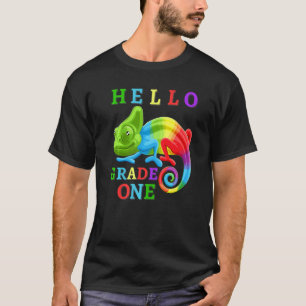 Camiseta Primer Día Escolar Primer Grado Lizard Chameleon